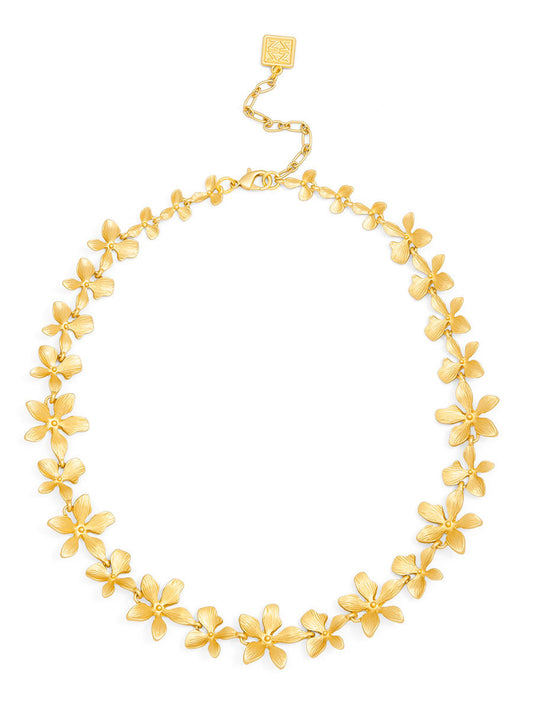 Marigold Matte Flower Collar Necklace