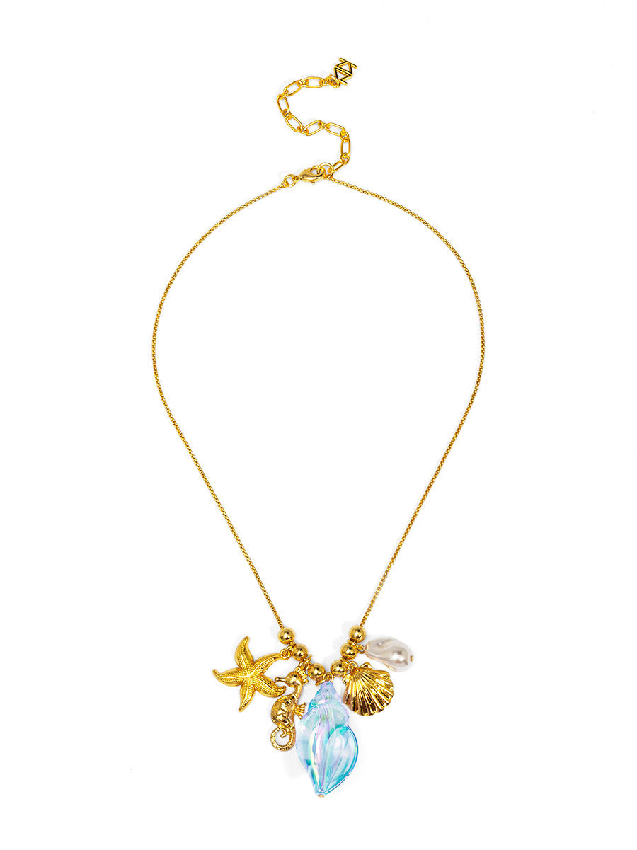 Marina Charm Cluster Short Necklace