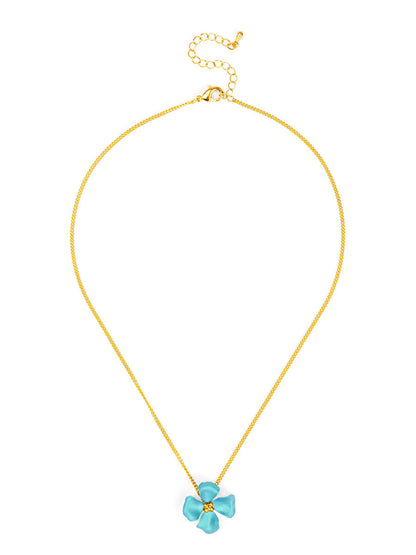 Elara Metallic Flower Pendant Necklace