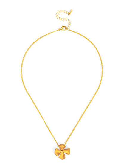 Elara Metallic Flower Pendant Necklace