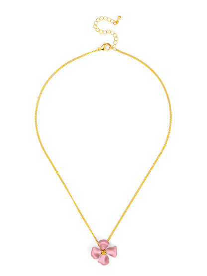 Elara Metallic Flower Pendant Necklace