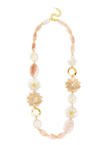 Blush Bloom Flower Drop Necklace