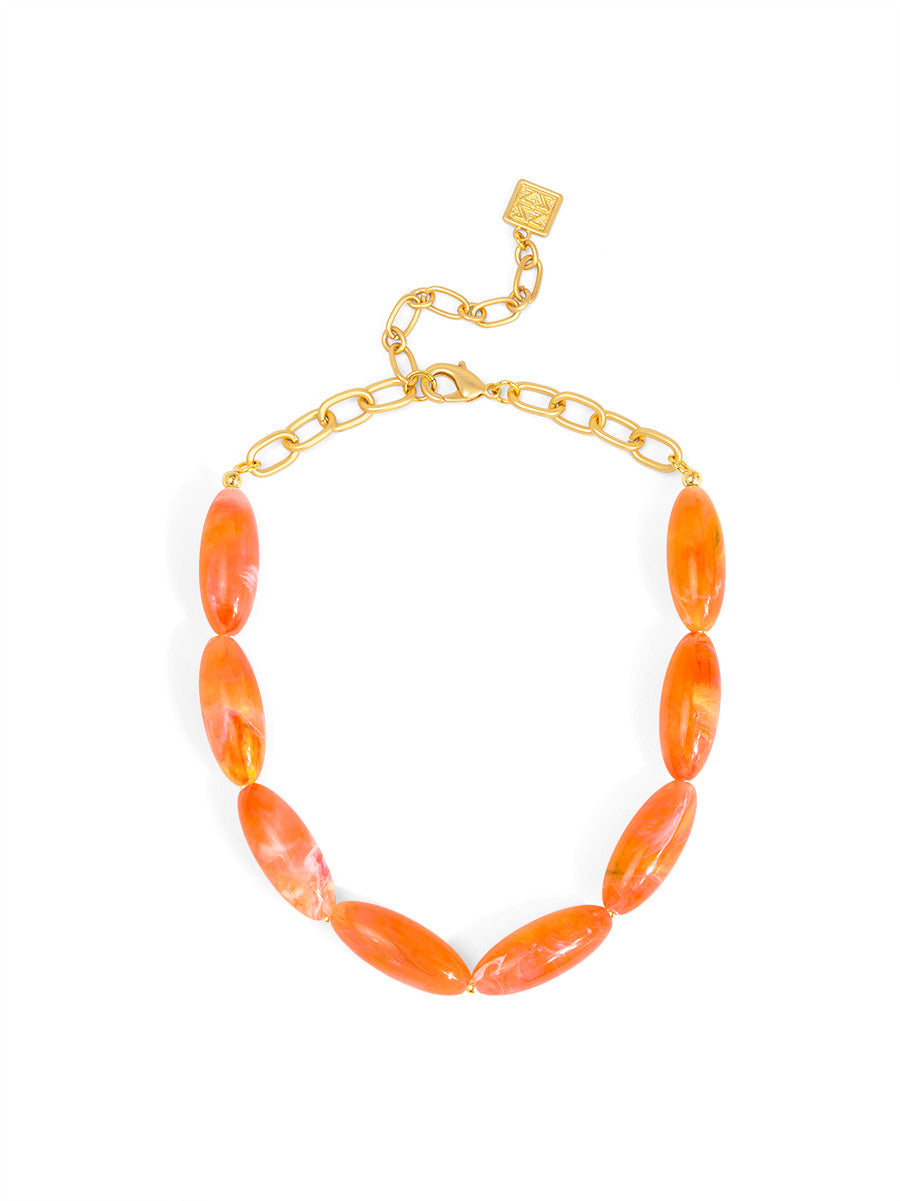Glossy Resin Collar Necklace
