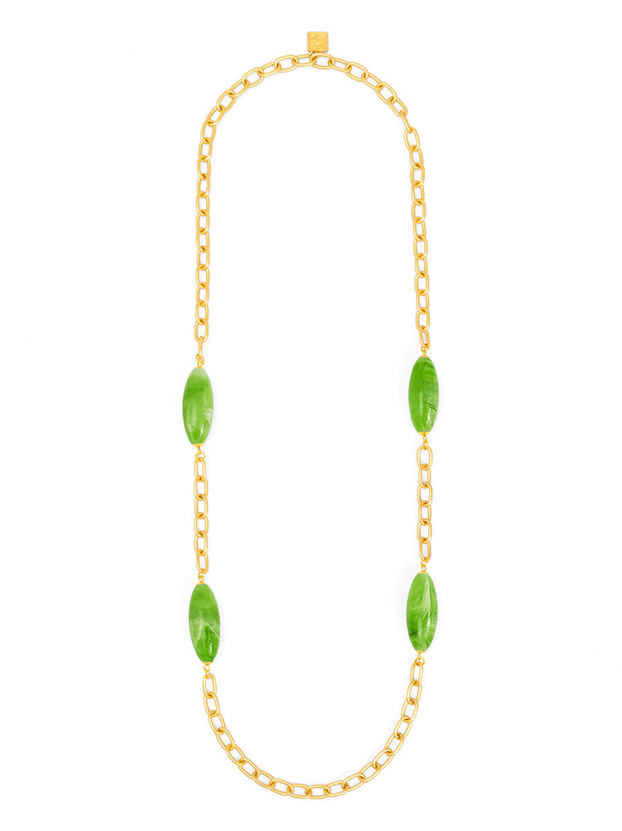 Glossy Resin Long Necklace
