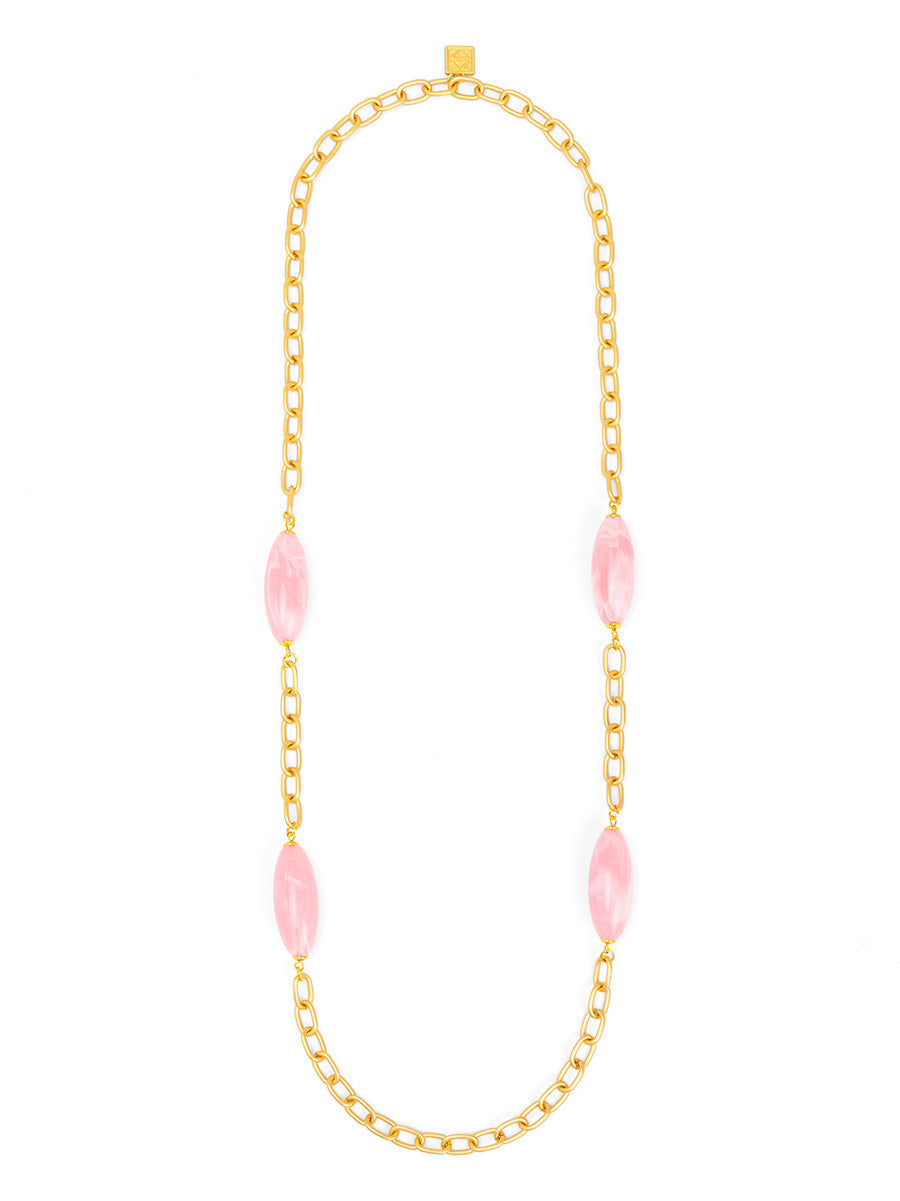 Glossy Resin Long Necklace