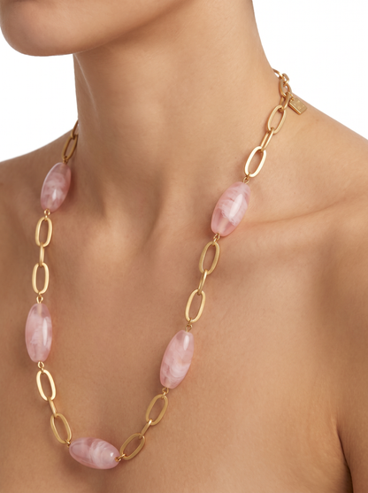 Glossy Resin Long Necklace