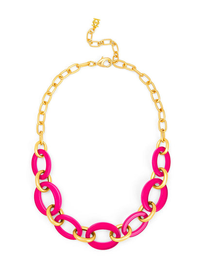 Della mixed link short necklace
