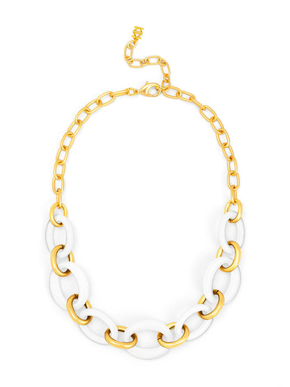 Della mixed link short necklace