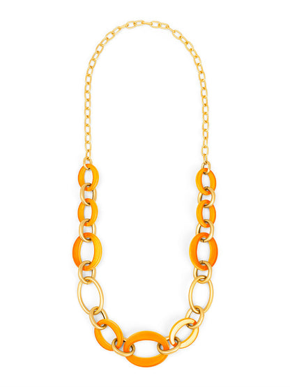 Della mixed link long necklace