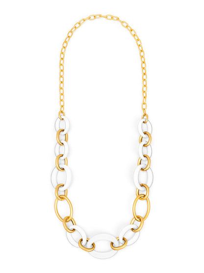 Della mixed link long necklace