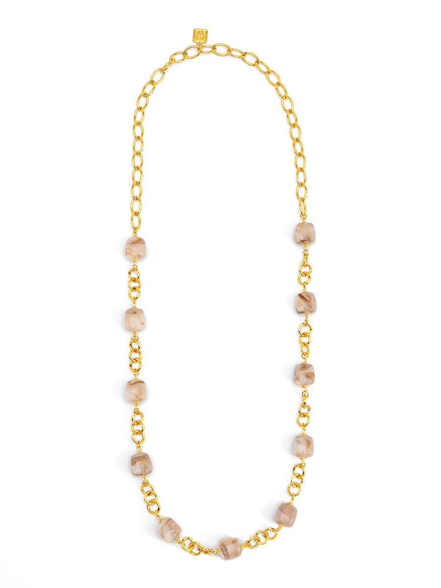 Tessa Puffy Square Long Necklace