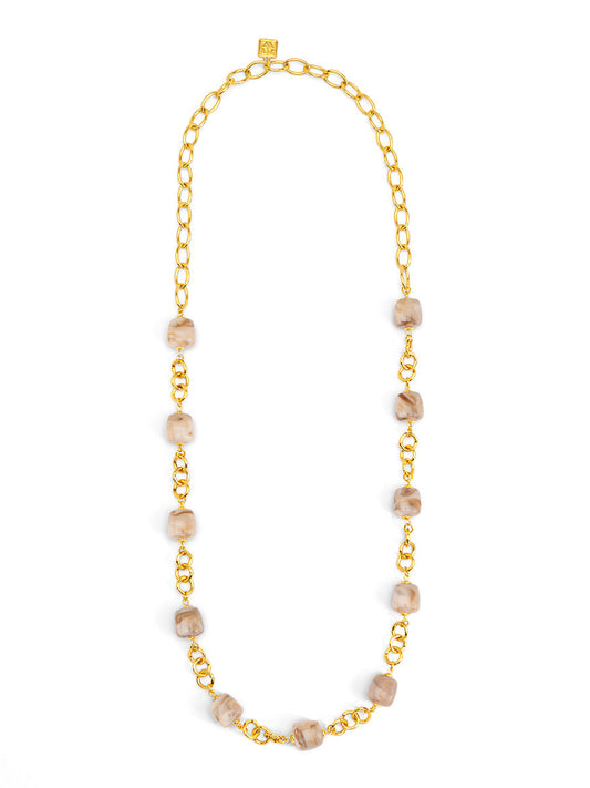 Tessa Puffy Square Long Necklace