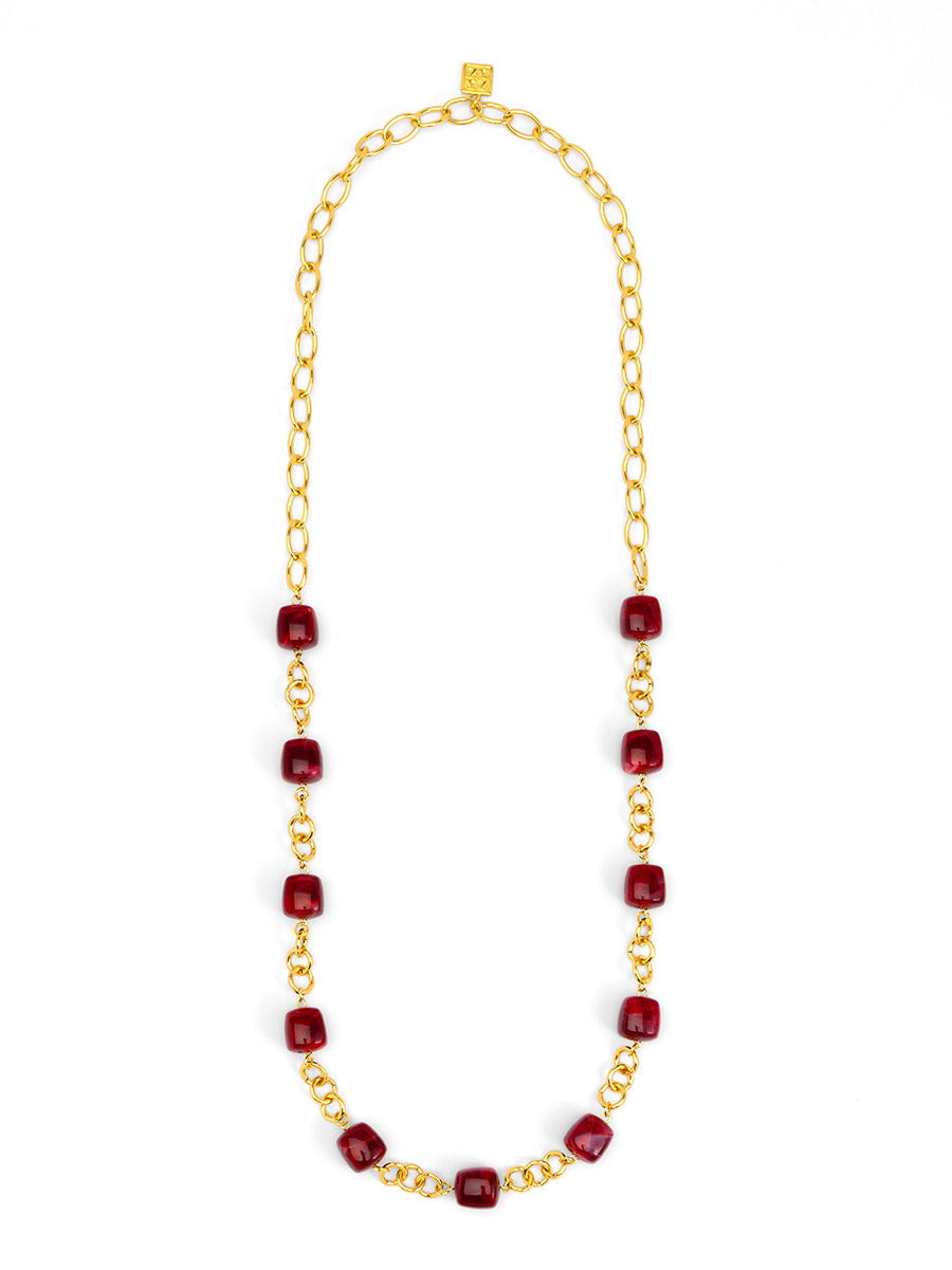 Tessa Puffy Square Long Necklace