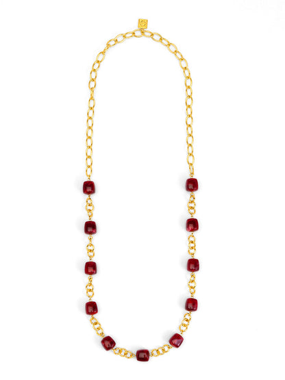 Tessa Puffy Square Long Necklace