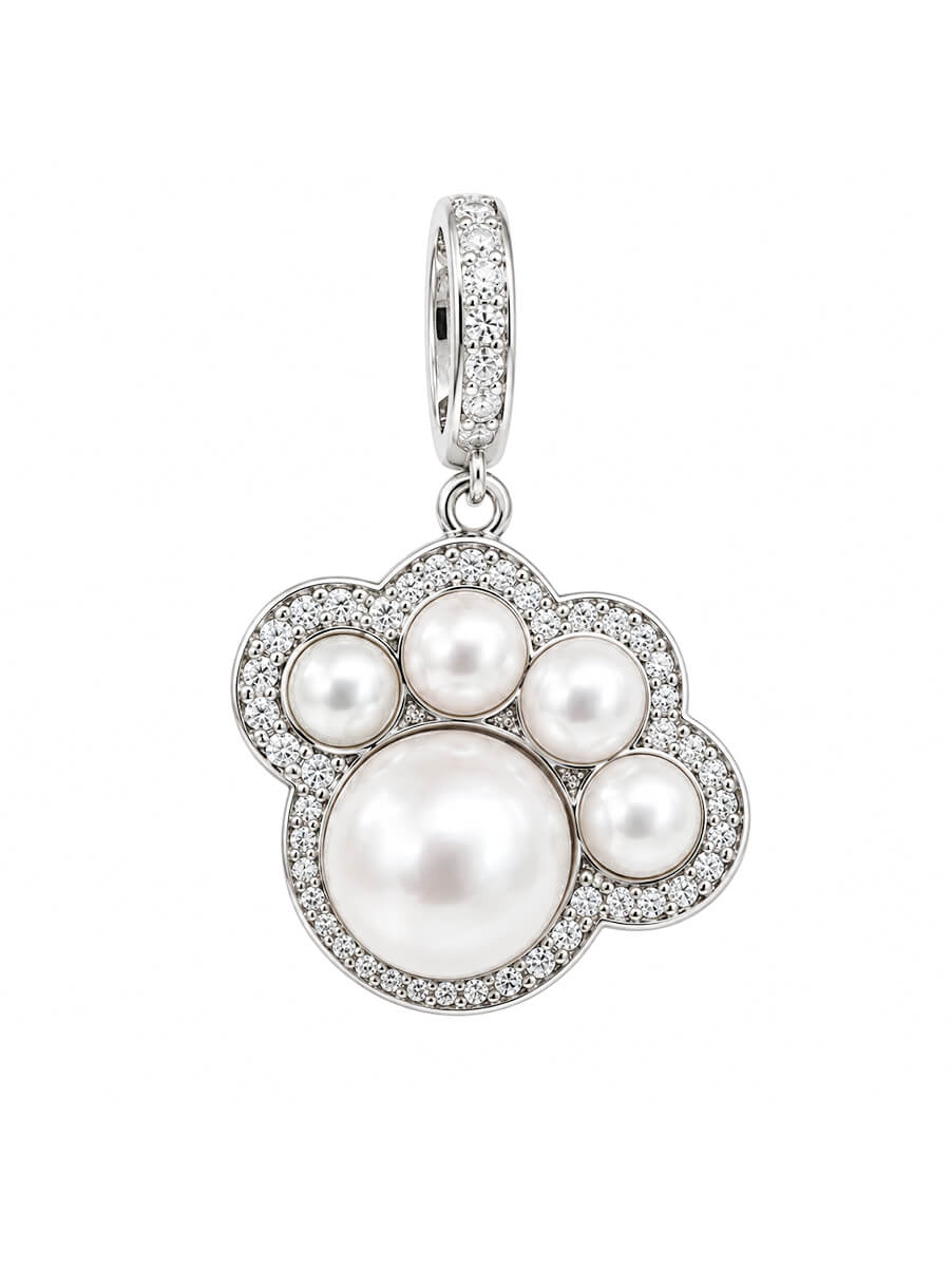 Pearl Paw Pendant Necklace
