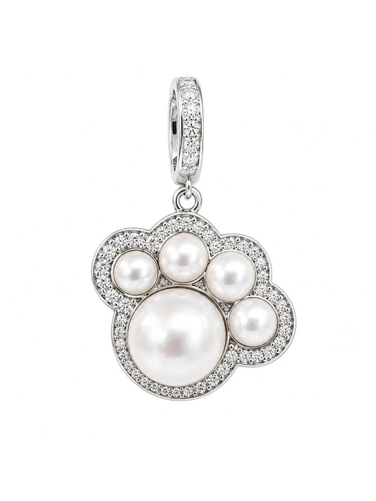 Pearl Paw Pendant Necklace