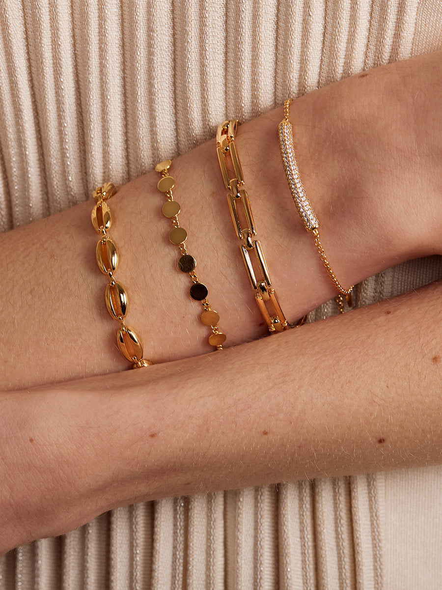 Dot Disc Chain Magnet Bracelet