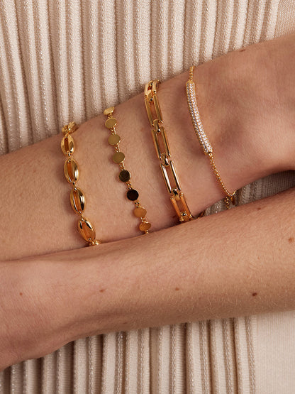 Dot Disc Chain Magnet Bracelet