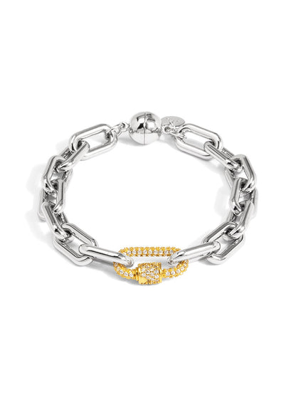 Two-Tone Carabiner Link Magnet Bracelet