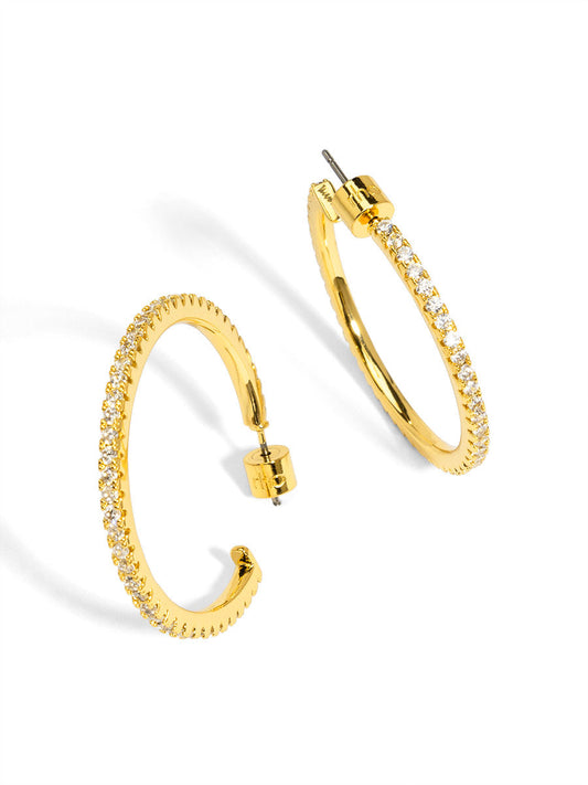 Medium Pav≈Ω Hoop Earring