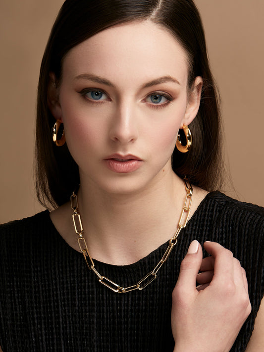 Chunky C Shape Open Hoop Earring