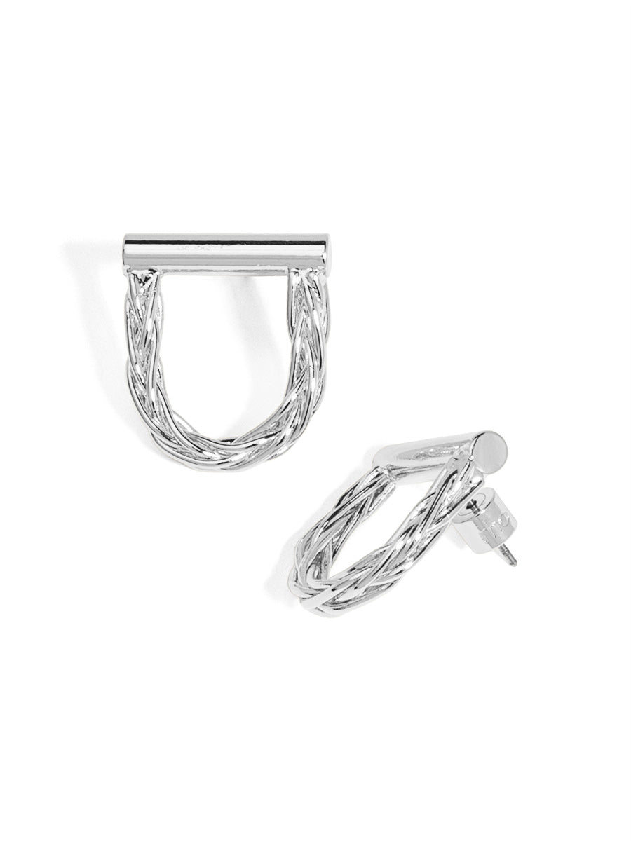 Braided Horseshoe Drop Earring