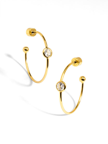 Single Crystal Hoop Earring