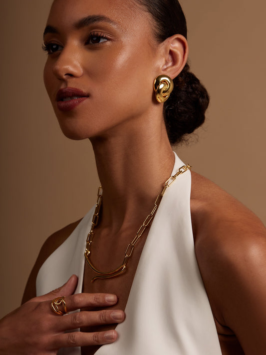 Interwoven Knot Drop Earring