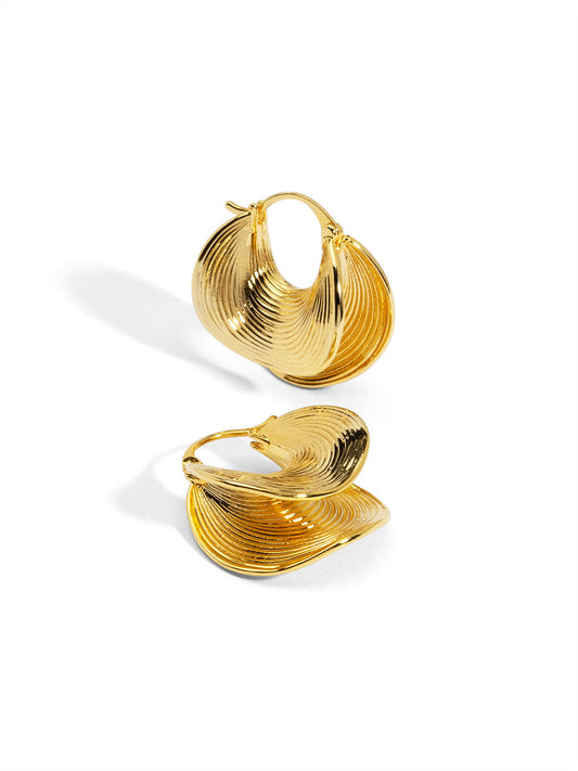 Textured Ripple Hoop Earrings
