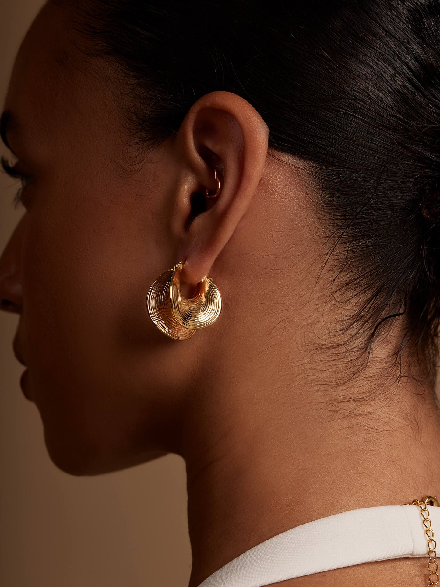 Textured Ripple Hoop Earrings