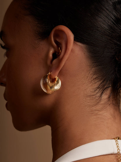 Textured Ripple Hoop Earrings