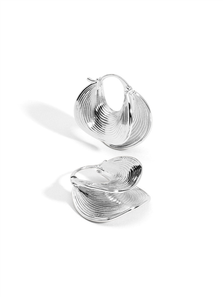 Textured Ripple Hoop Earrings