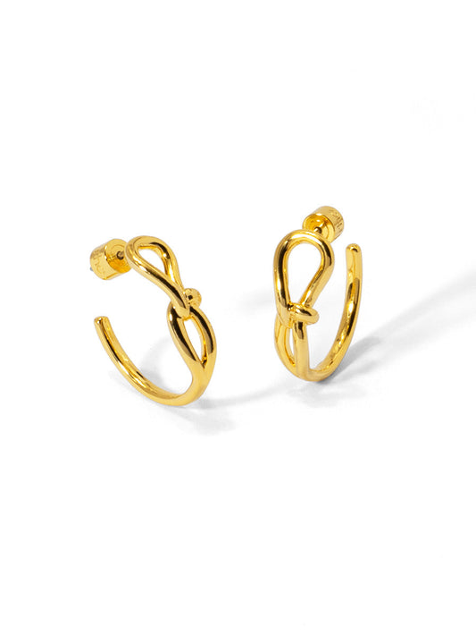 Knotted Loop Hoop Earring