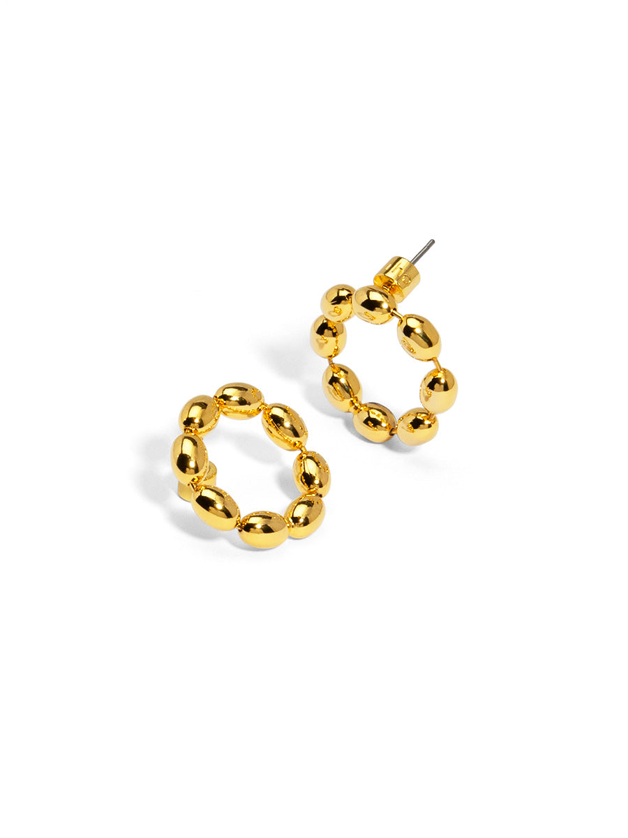 Front-facing Beaded Circle Drop Earring