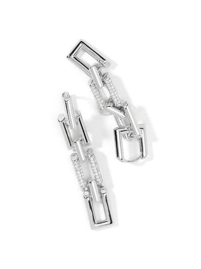 Pave Linked Chain Drop Earring
