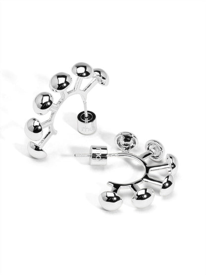 Dotted Lines Half Hoop Earring