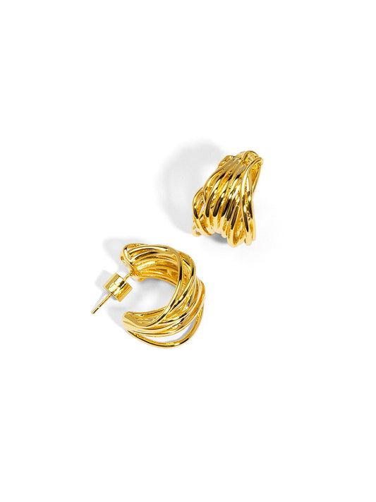 Sculpted Ripple Huggie Earring