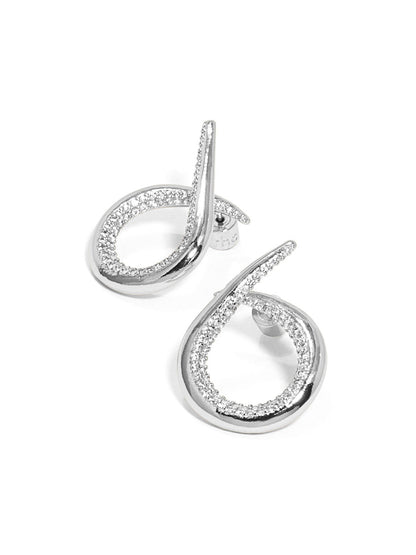 Font-facing Pave Loop Earring
