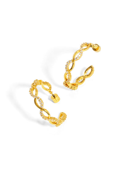 Wavy Pave Hoop Earring