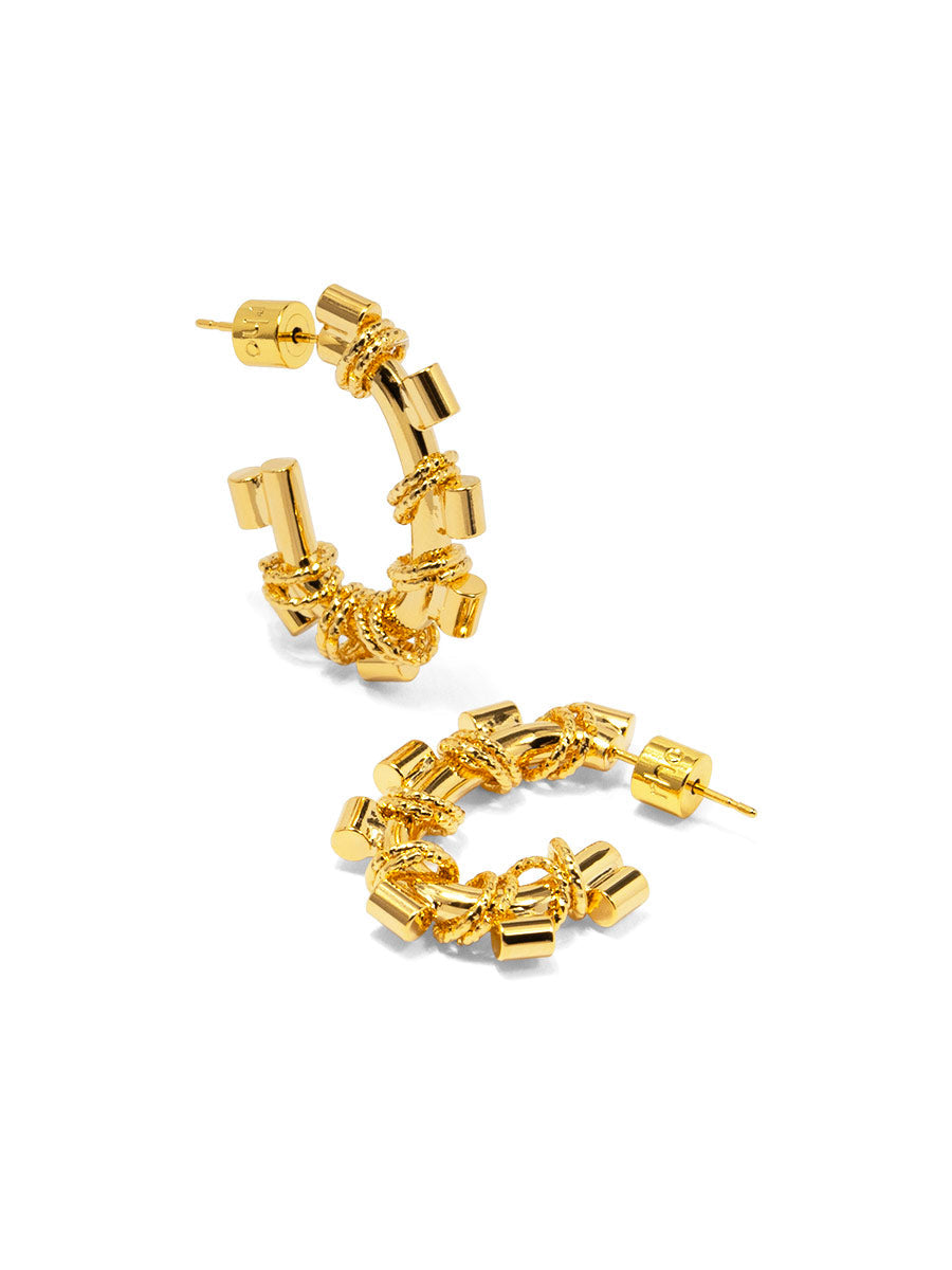 Twisted Knot Barrel Hoop Earring