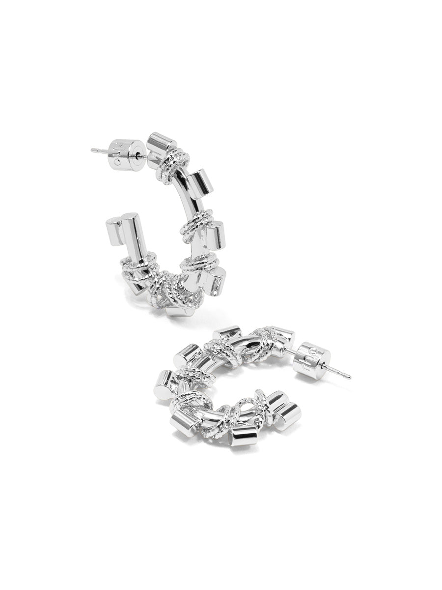 Twisted Knot Barrel Hoop Earring
