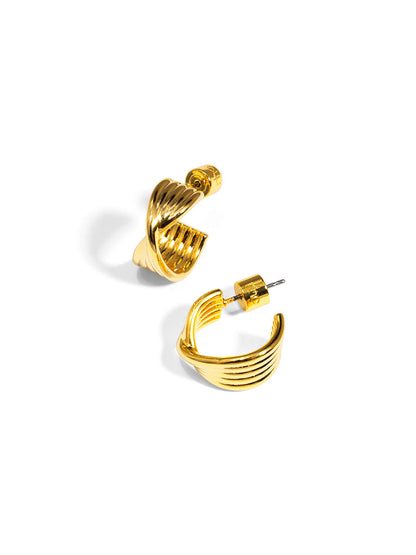 Twisted Ripple Huggie Earring