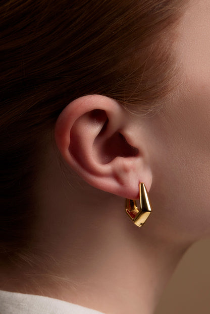 Pentagon Huggie Earring