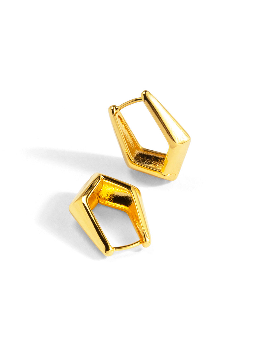 Pentagon Huggie Earring