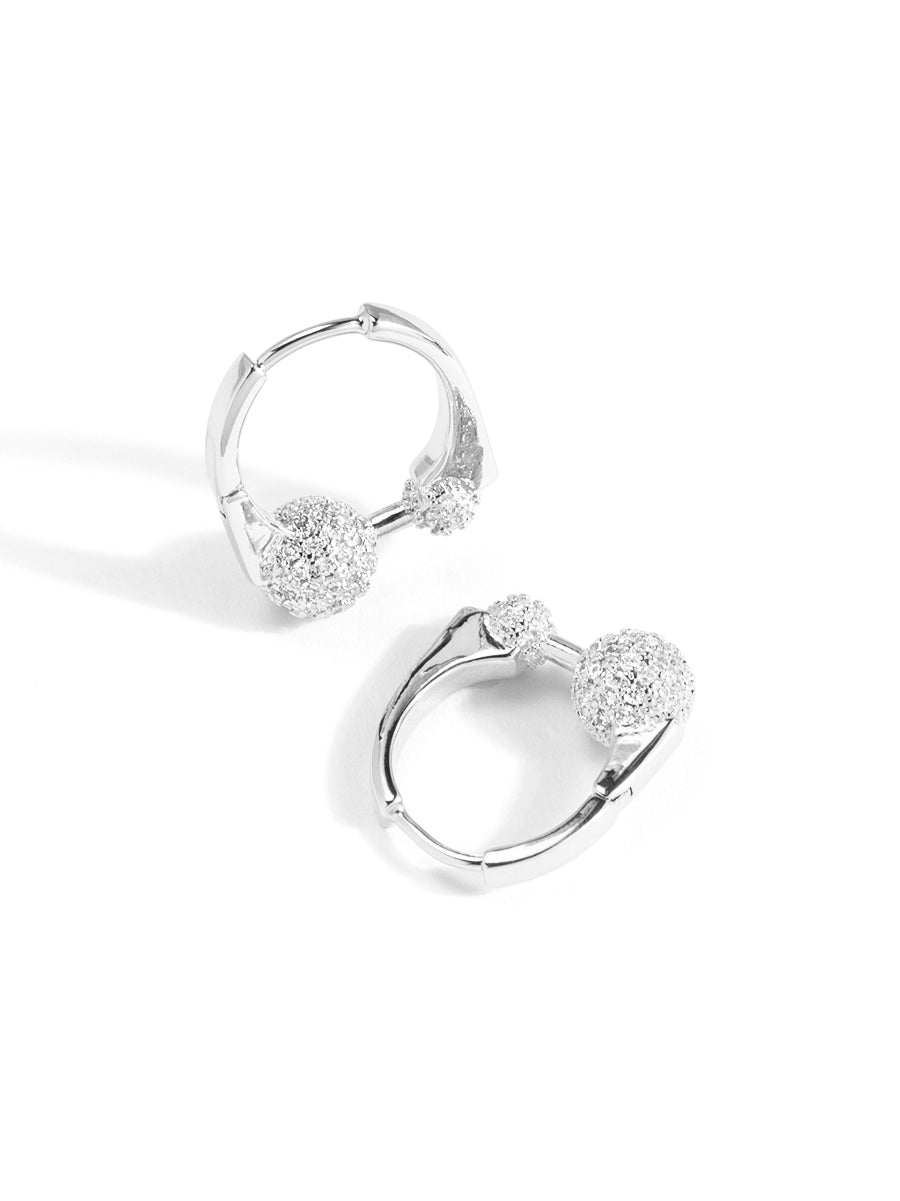 Orbit Pave Hoop Earring