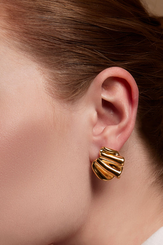 Pleated Stud Earring