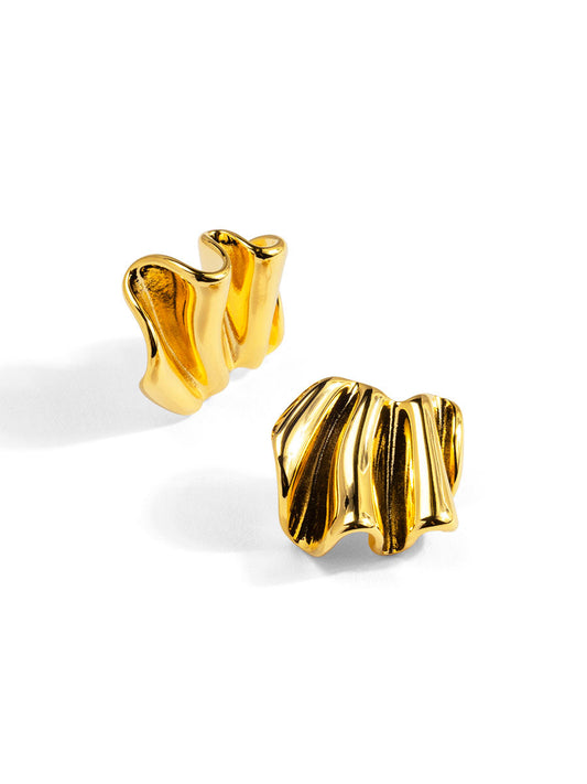 Pleated Stud Earring