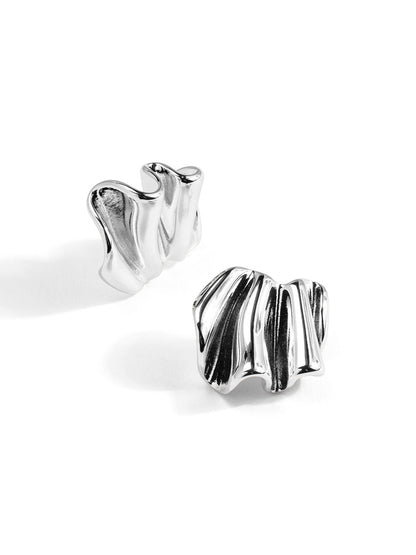 Pleated Stud Earring
