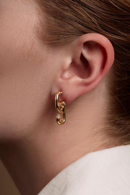 Pave Looped Link Earring