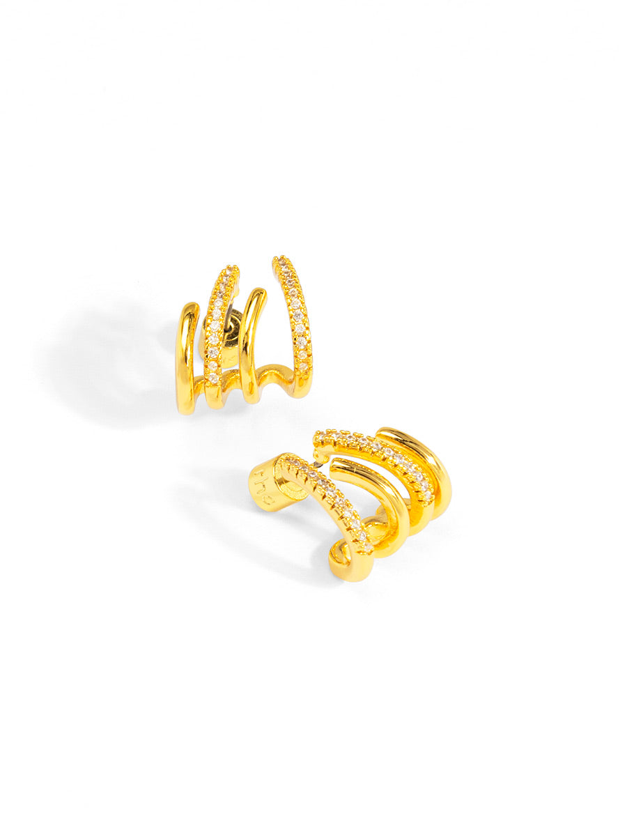 Quad Row Pavé Huggie